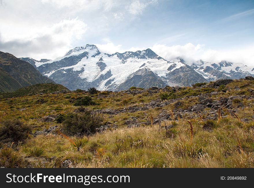 Mountain Scape Of Mt. Cook, New Zealand