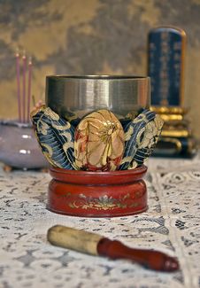 Vintage Buddhist Altar Bell Royalty Free Stock Images