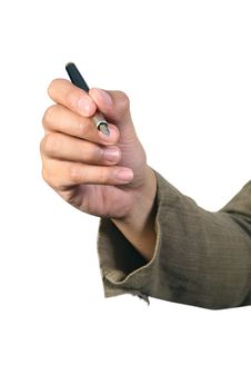 Male Hands With Pen Royalty Free Stock Image