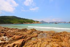 Beach With Rocky Shore In Hong Kong Stock Image Beach With Rocky Shore In Hong Kong Stock Image