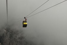 Cable Car In The Mountains Royalty Free Stock Photo