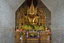 Budha Staue In Burmese Pagoda Stock Images