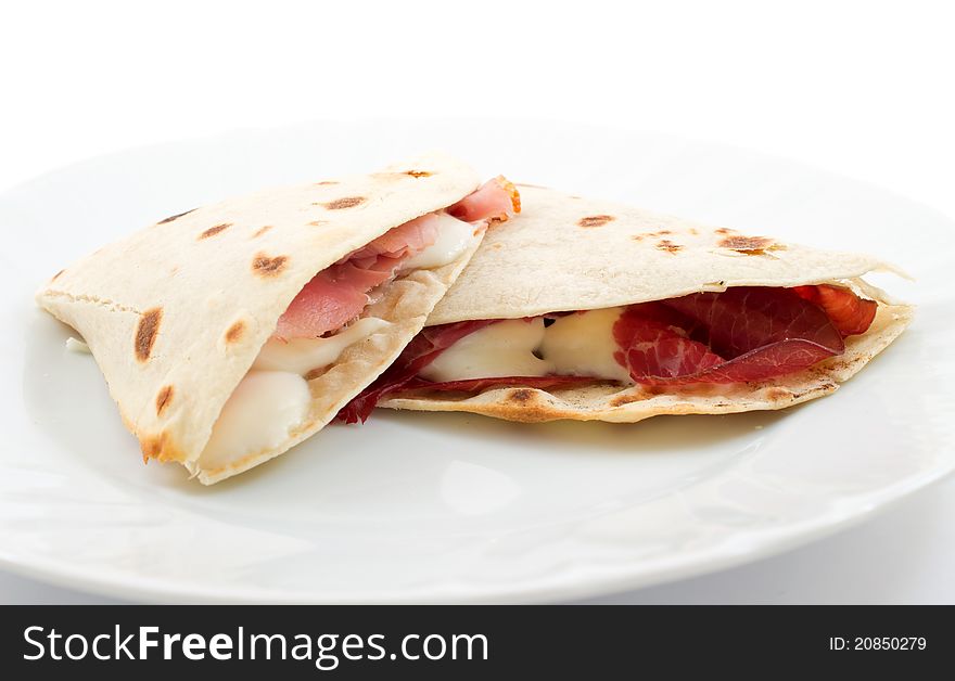 Flatbread With Ham And Mozzarella