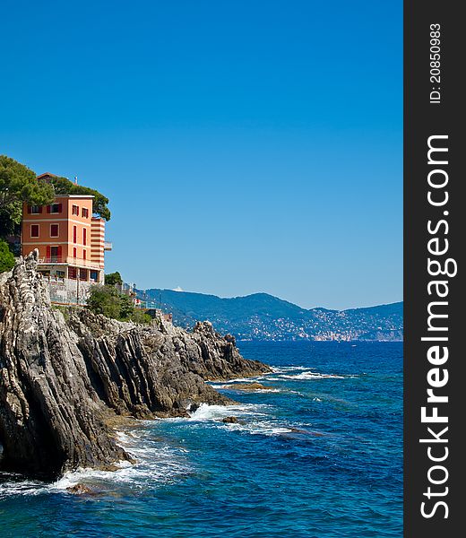 Beautiful sea landscape with rocks and blue sky. Beautiful sea landscape with rocks and blue sky