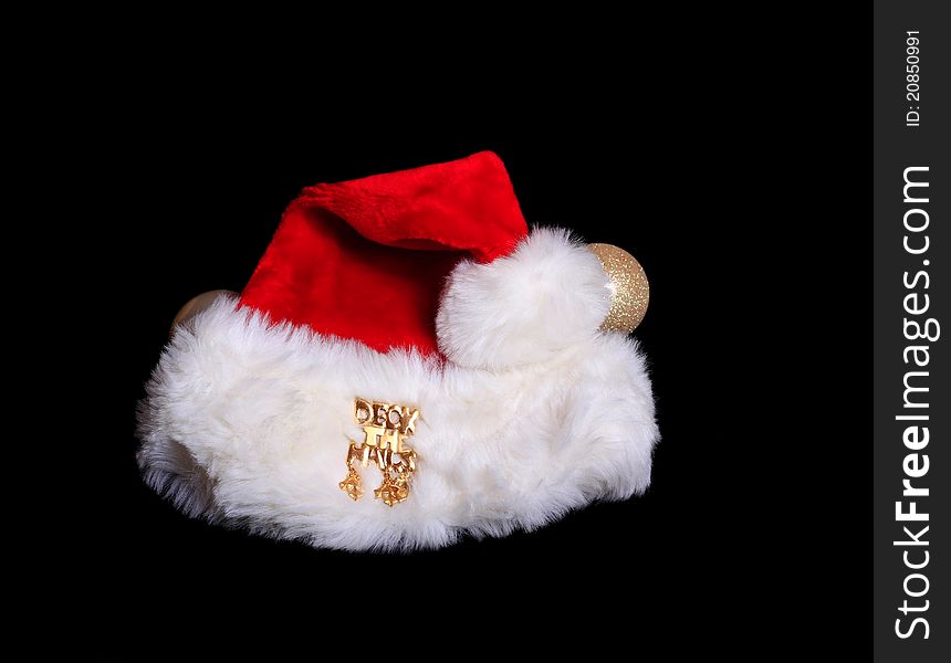 Christmas Santa Hat On Black