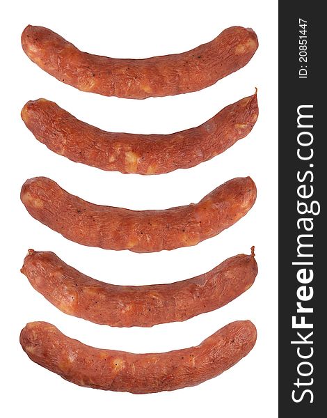 Sausages isolated on a white background. With Clipping Path.