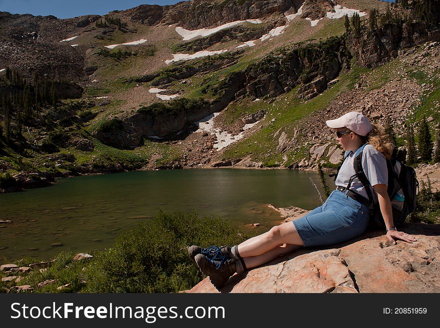 Resting Hiker @ An Alpine Lake