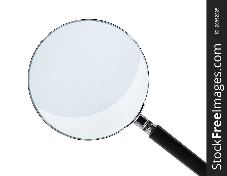 Magnifying glass isolated on the white