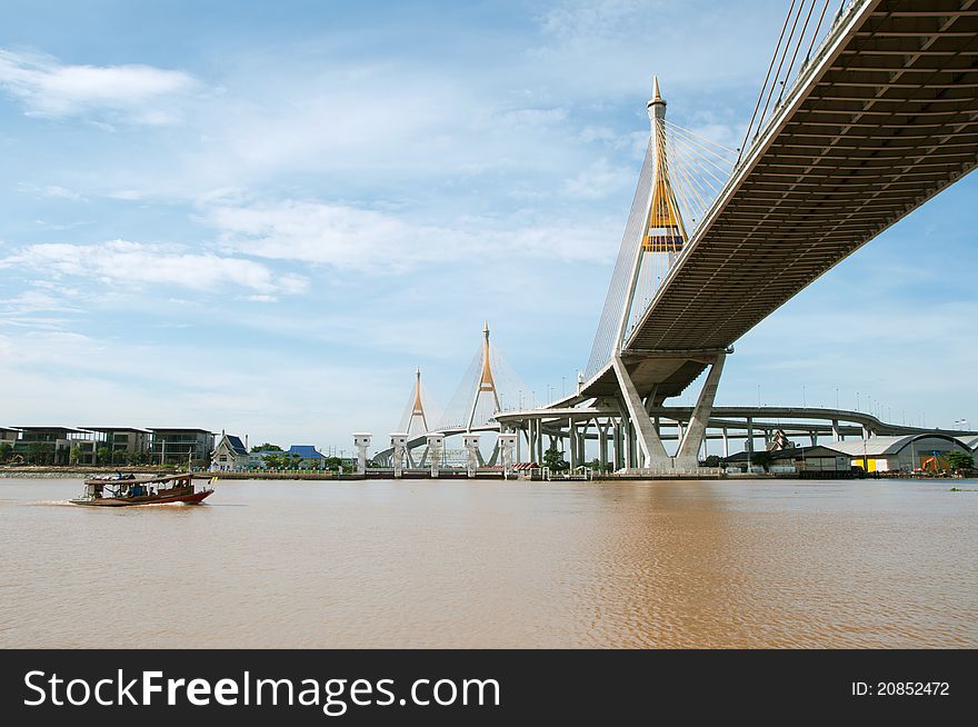 Cable Bridge at Bangkok, Thailand.