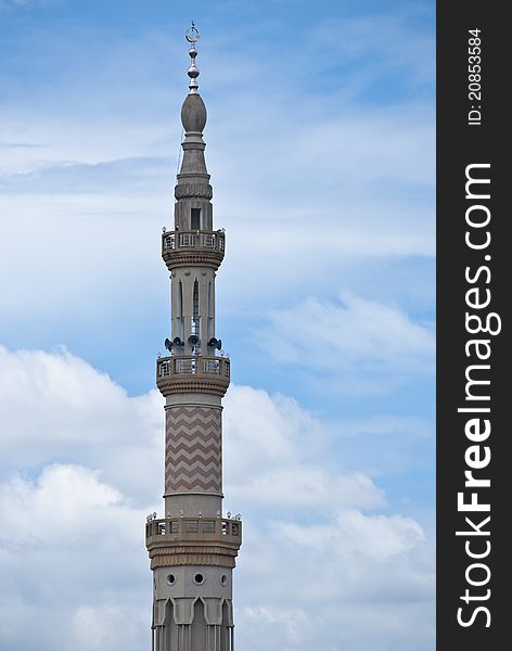 A mosque of Muslim in a clear blue sky day. A mosque of Muslim in a clear blue sky day.
