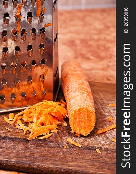 Carrot Grated On A Grater