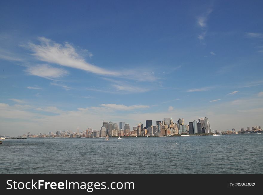 New york from the liberty island in semptember