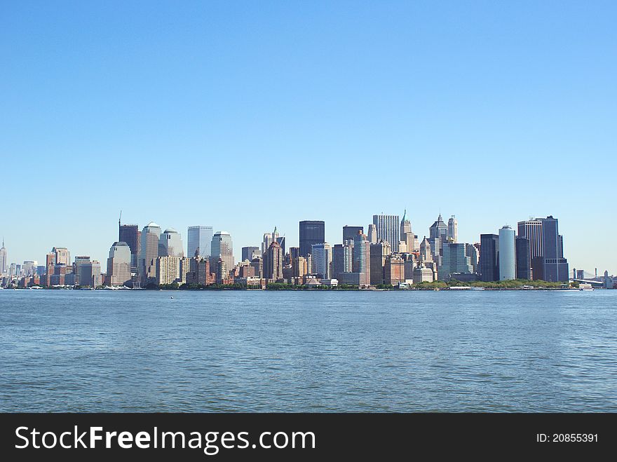 New York City skyline with skyscrapers