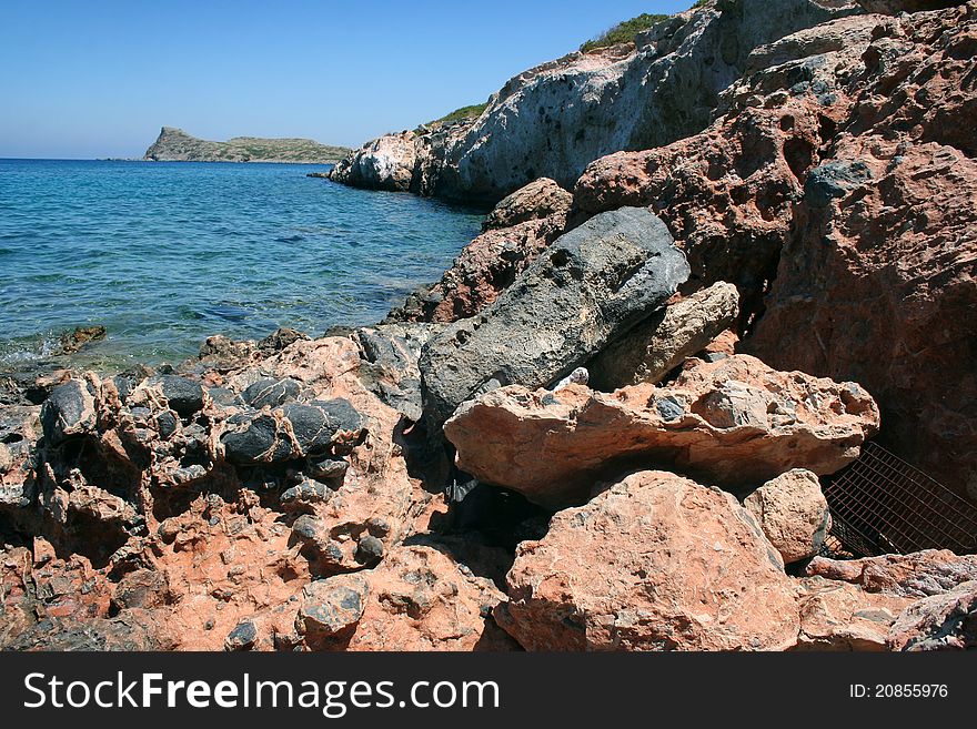 Beautiful coastline view. Crete island, Greece. Beautiful coastline view. Crete island, Greece.