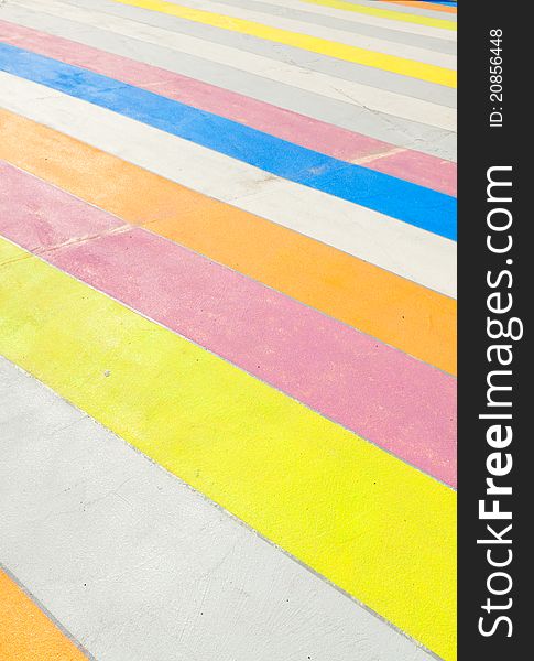 Multicolored Painted Sidewalk.