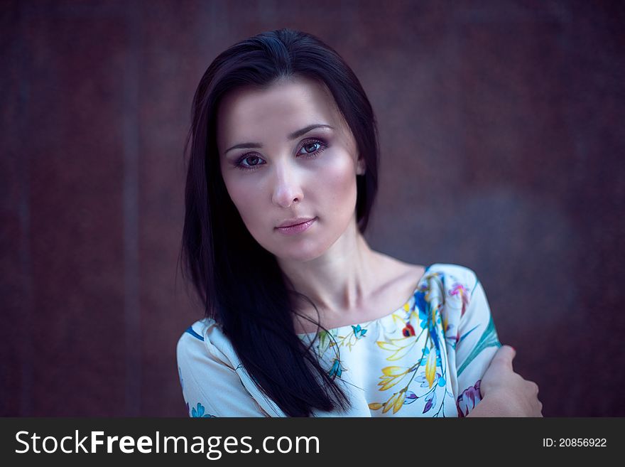 Portrait of beautiful and young woman. Portrait of beautiful and young woman