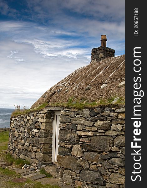 Blackhouse on Isle of Lewis, Hebrides, Scotland. Blackhouse on Isle of Lewis, Hebrides, Scotland