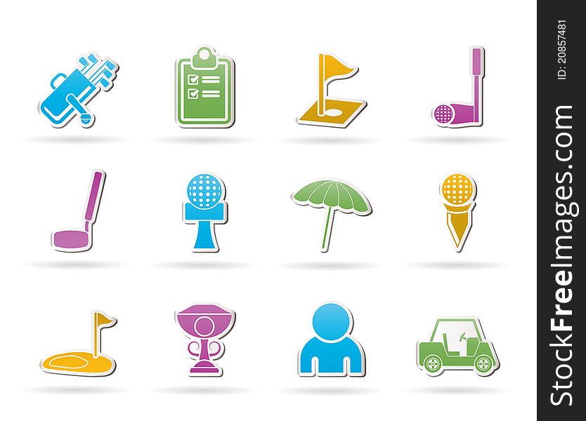 Golf and sport icons - vector icon set