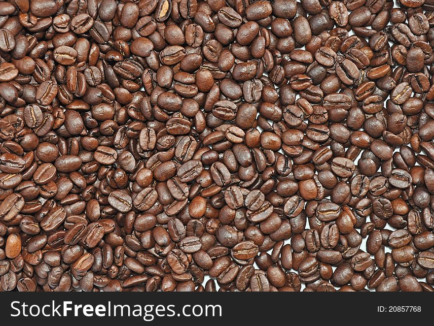 Many grains of Arab coffee. Many grains of Arab coffee