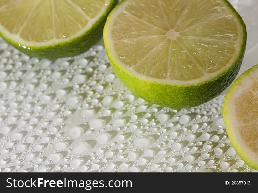Lime With Water Drops