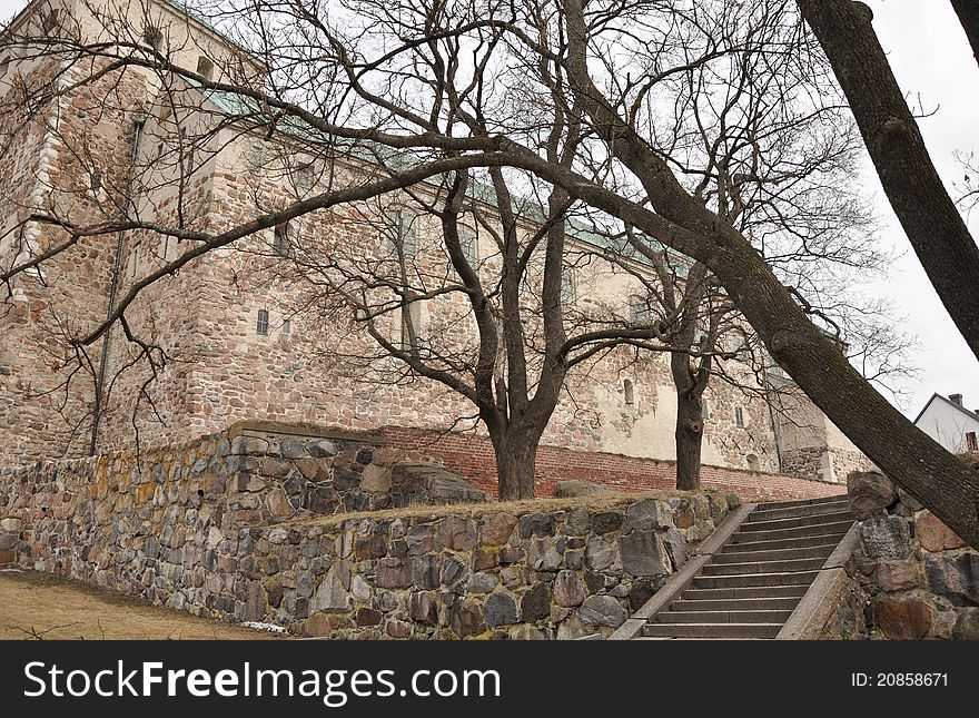 Fortress of Turku, steps and trees