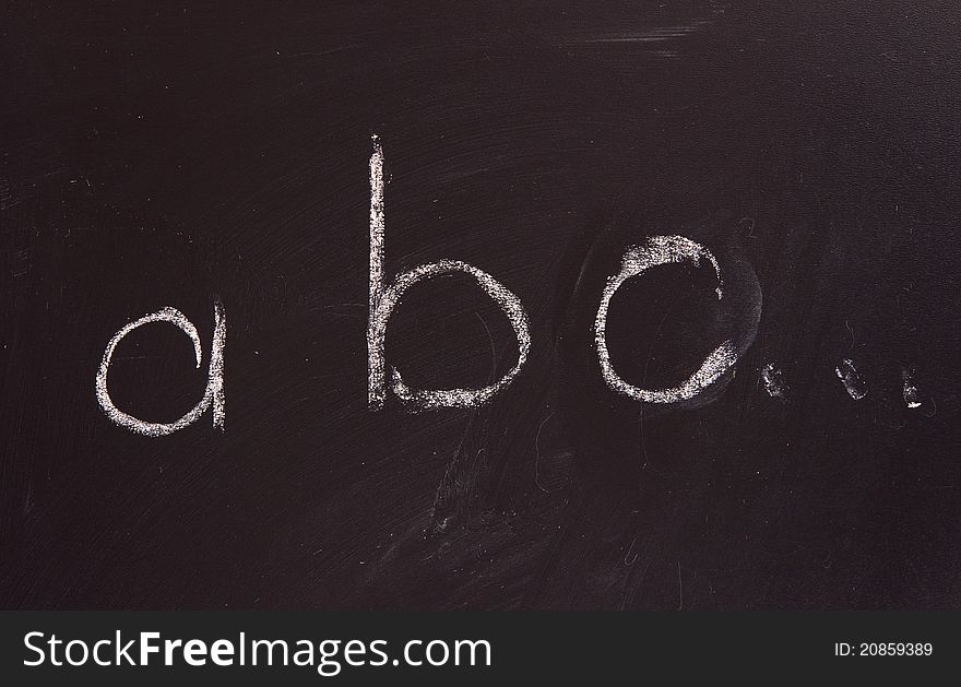 Blackboard with the alphabet on a white background