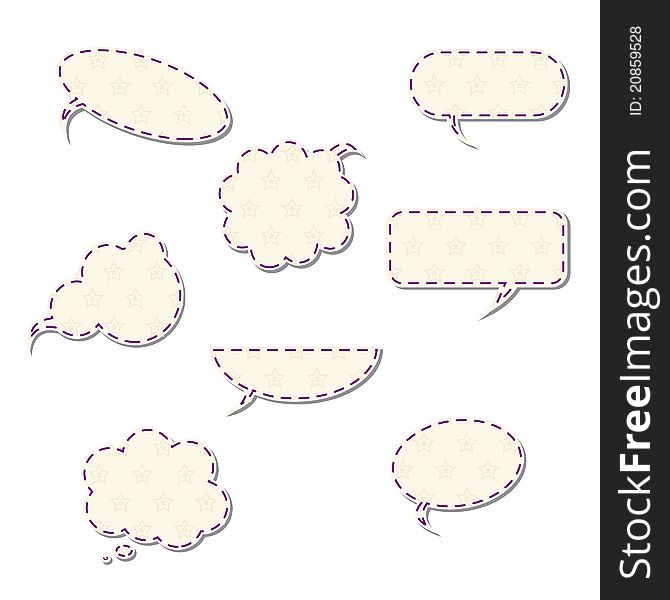 Vintage speech bubbles isolated on white