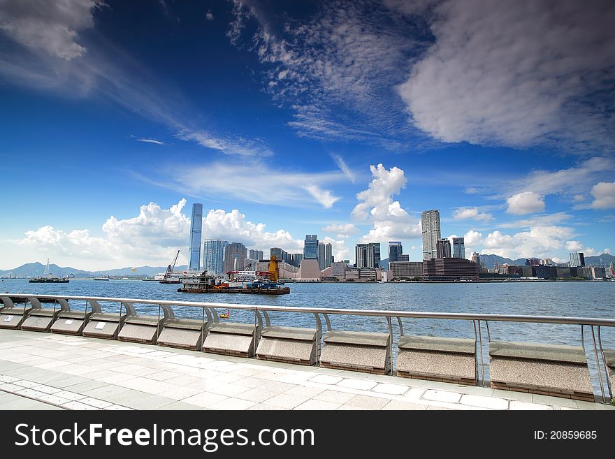 White cloud and blue sky with wide open shot. White cloud and blue sky with wide open shot