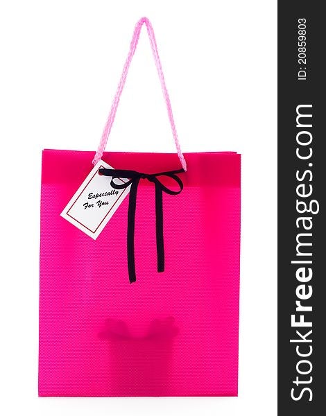 Gift bag with present, isolated