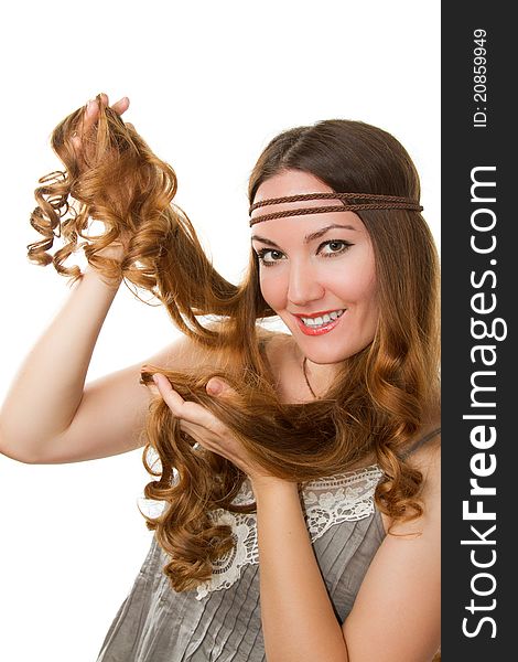Russian Girl Advertises Long Curly Hair