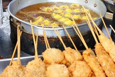 Fried Dumplings With Skewers Food Royalty Free Stock Image Fried Dumplings With Skewers Food Royalty Free Stock Image