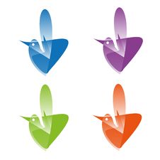 Set Of Cute Vector Birds Stock Image Set Of Cute Vector Birds Stock Image