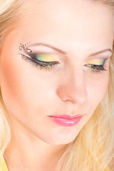 Young Beautiful Blonde Woman With Stylish Make-up Royalty Free Stock Photos Young Beautiful Blonde Woman With Stylish Make-up Royalty Free Stock Photos