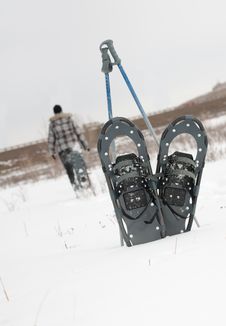 Snowshoeing In The Winter In Calgary, Alberta Royalty Free Stock Photo Snowshoeing In The Winter In Calgary, Alberta Royalty Free Stock Photo