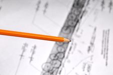 Drafting Construction Plans Royalty Free Stock Photo