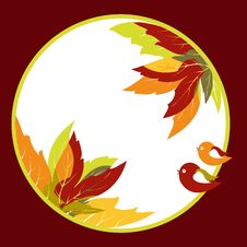 Abstract Autumn Leaves With Bird Background Stock Photography Abstract Autumn Leaves With Bird Background Stock Photography