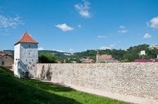 Medieval Defence Stone Wall And Tower Royalty Free Stock Photos Medieval Defence Stone Wall And Tower Royalty Free Stock Photos
