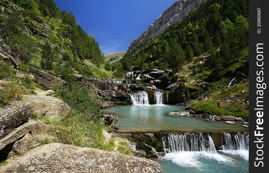 Nice waterfalls in Spain, Europe.
