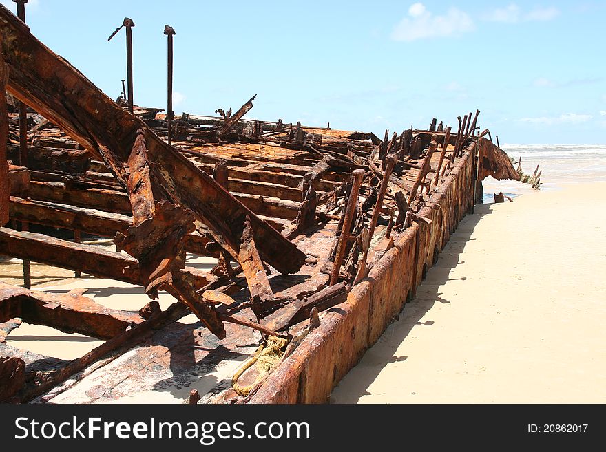 The Maheno Wreck on Fraser Island in Queensland, Australia. The Maheno Wreck on Fraser Island in Queensland, Australia