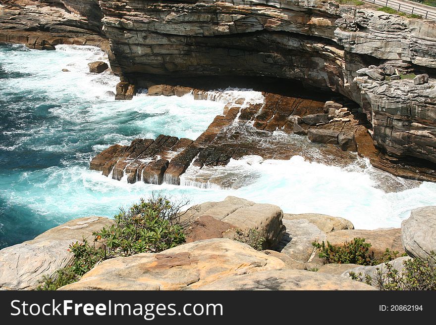 Rough coastline in Sydney, Australia. Rough coastline in Sydney, Australia