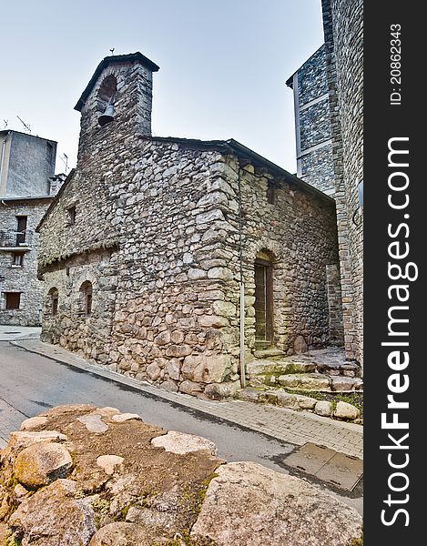 Sant Miquel de la Mosquera romanic church at Encamp, Andorra. Sant Miquel de la Mosquera romanic church at Encamp, Andorra