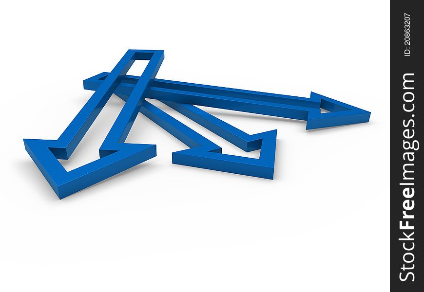 3d blue arrow on with background. 3d blue arrow on with background