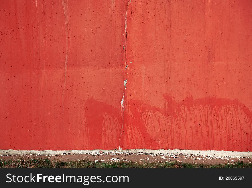Old grunge wall red outdoors