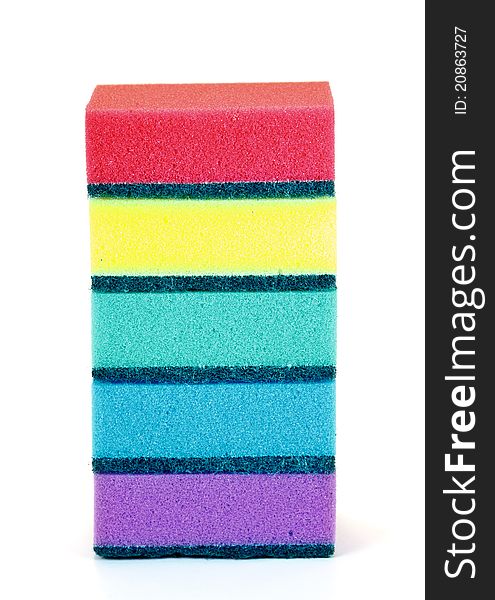 A Stack Of Sponges Isolated