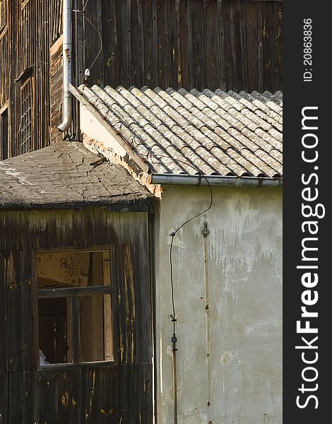 Full-frame image of old devastated building. Full-frame image of old devastated building