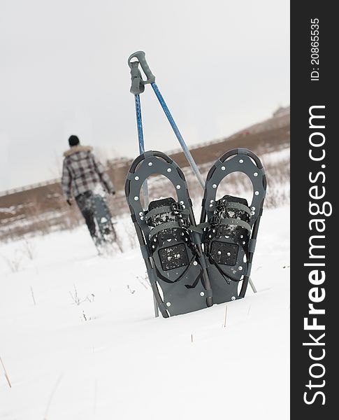 Snowshoeing In The Winter In Calgary, Alberta