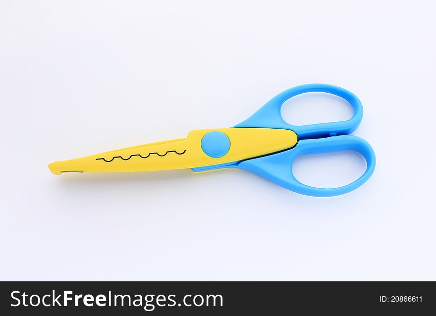 Scissor of zigzag and sine curve pattern for paper crafts or other creativity as your design. Scissor of zigzag and sine curve pattern for paper crafts or other creativity as your design