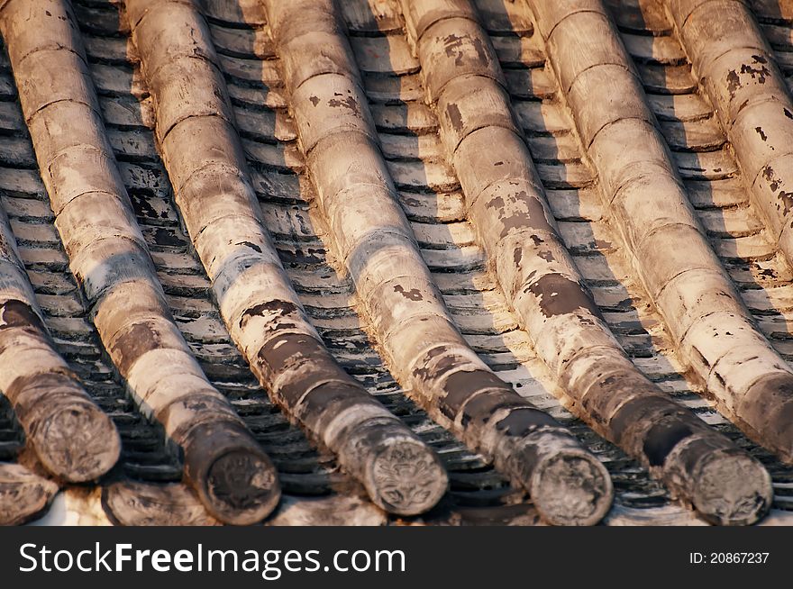 Old house roof tiles in china