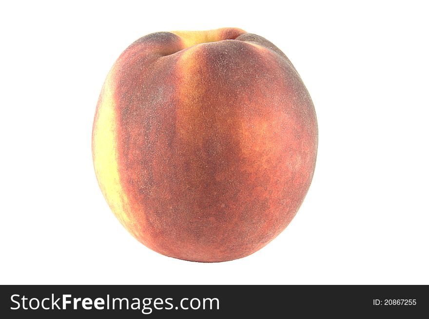 Fresh tasty peach over white