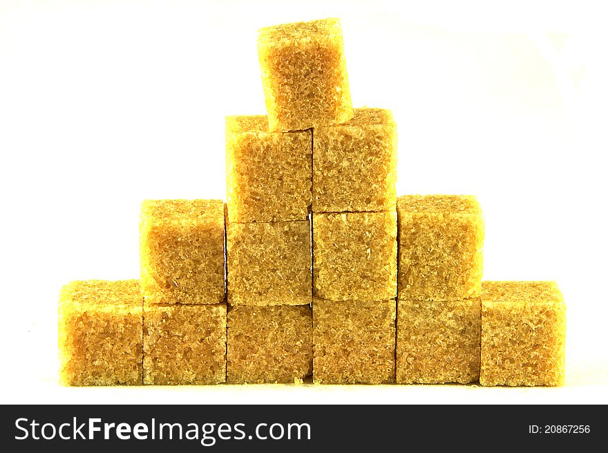 Pyramid of cane sugar cubes